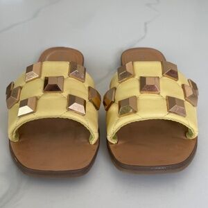 Marc Fisher Bamer Embellished Slide Sandal in Yellow